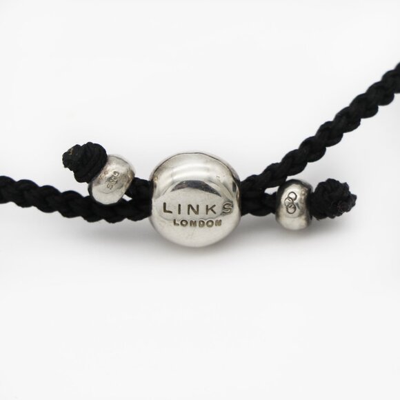 Links of London 925 Silver Black Cord Double link strand Friendship Bracelet - Picture 3 of 3